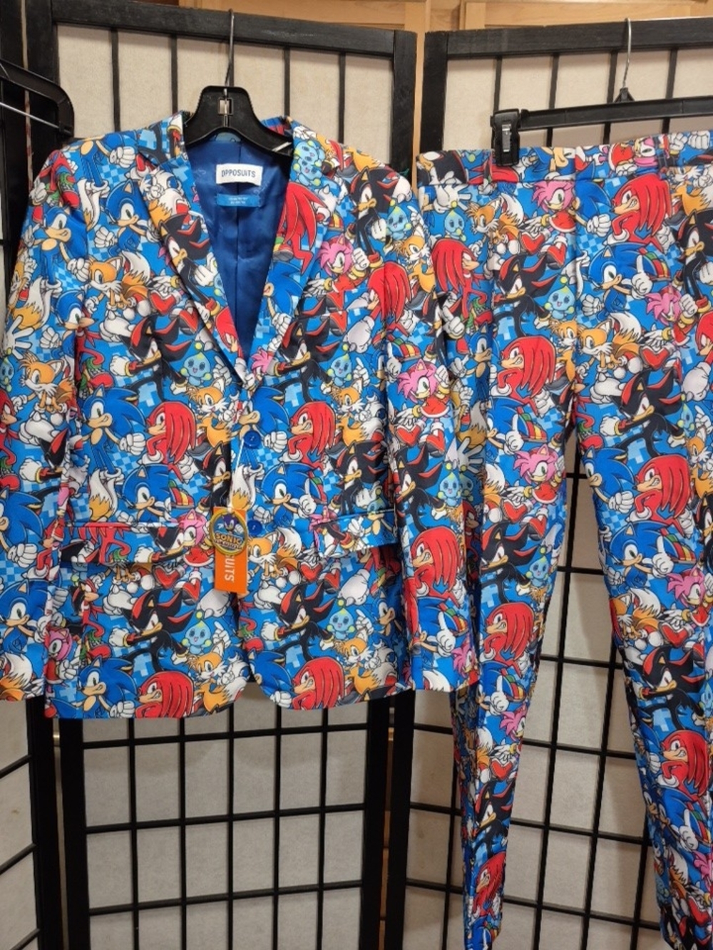 OppoSuits Bright Sonic Characters Blue Red Multi-Color Suit Jacket & Pants 16Y